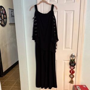 MSK Black Asymmetrical Sleeveless pantsuit